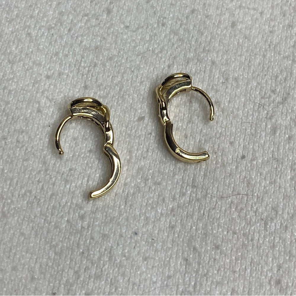 Gold Infinity Hoop Earrings - Picture 2 of 4